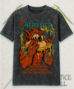 Metallica M72 Philly 2025 Red Devil Acid Wash T-Shirt, Hoodie – Night 1 Poster Art Reissue (May 23, Lincoln Financial Field)