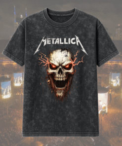 Metallica Skull Acid Wash T-Shirt & Hoodie – Vintage Rock Graphic Apparel for Metal Fans (S–5XL)