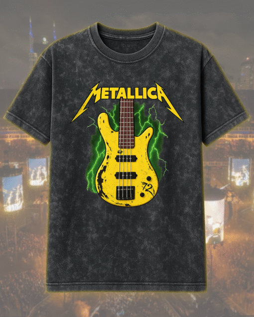 Robert Trujillo M72 Bass Acid Wash T-Shirt, Hoodie – Official Metallica Tour Merch
