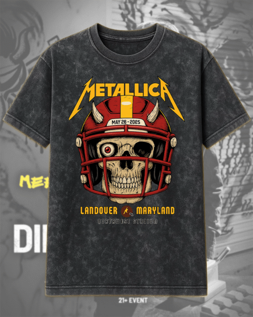 Metallica M72 Landover 2025 Pop-Up Poster Acid Wash T-Shirt & Hoodie – May 28 Northwest Stadium Maryland