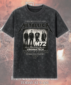 Metallica Virginia Tech Lane Stadium M72 Vintage Acid Wash T-Shirt, Hoodie