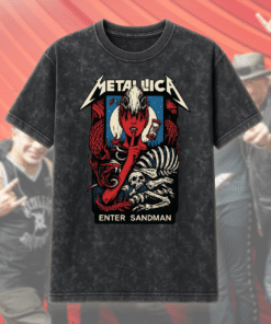 Enter Sandman Poster Acid Wash T-Shirt, Hoodie – Metallica Iconic Design