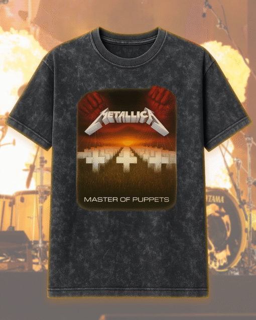 Metallica Master of Puppets Acid Wash T-Shirt, Hoodie – Retro 80s Kids Heavy Cotton Reissue - Image 2