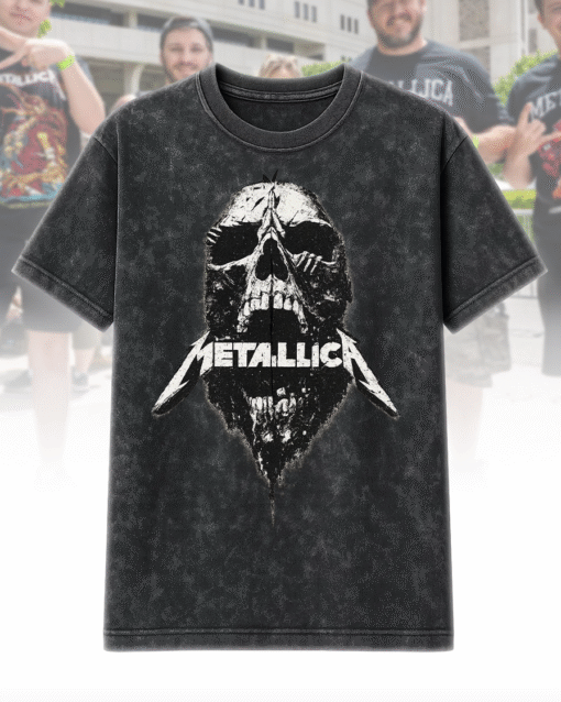Skull Metal Band Acid Wash T-Shirt, Hoodie – Vintage Rock Grunge Streetwear Gift for Him or Her