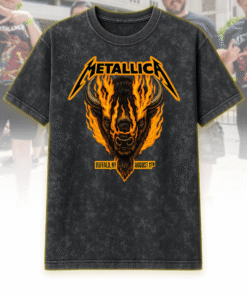 Metallica M72 Tour Buffalo NY August 11 2025 Flaming Bison Acid Wash T-Shirt