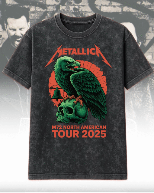 Metallica M72 Philly 2025 Eagle Art Acid Wash T-Shirt & Hoodie – Pop Up Shop Poster Lincoln Financial Field, Philadelphia