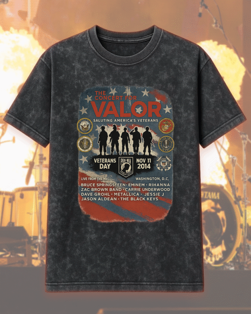 Concert For Valor Acid Wash T-Shirt, Hoodie – Veterans Day Tribute ft. Metallica, Eminem, Rihanna, Carrie Underwood