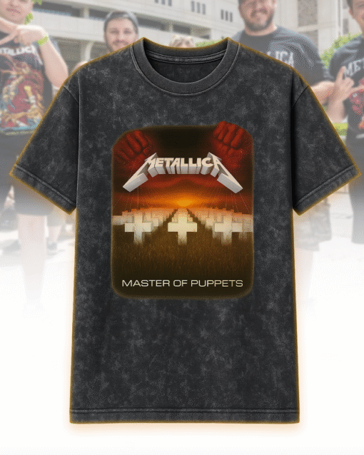 Metallica Master of Puppets Acid Wash T-Shirt, Hoodie – Retro 80s Kids Heavy Cotton Reissue