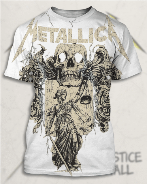 Metallica “...And Justice For All” All Over Print T-Shirt, Hoodie, Long Sleeve, Tank Top – 1988 Graphic Album Tribute
