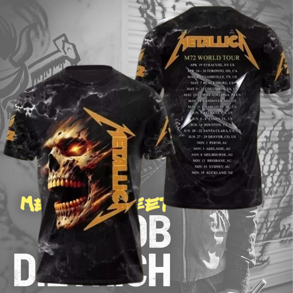 Metallica Band M72 World Tour 2025 – 3D T-Shirt / Hoodie / Long Sleeve / Tank Top – Official Tour Merch | Sizes S–5XL