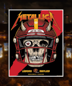 Metallica M72 Landover North American Tour May 28, 2025 Poster Canvas – Skull NFL Washington Commanders Design by Ian Williams