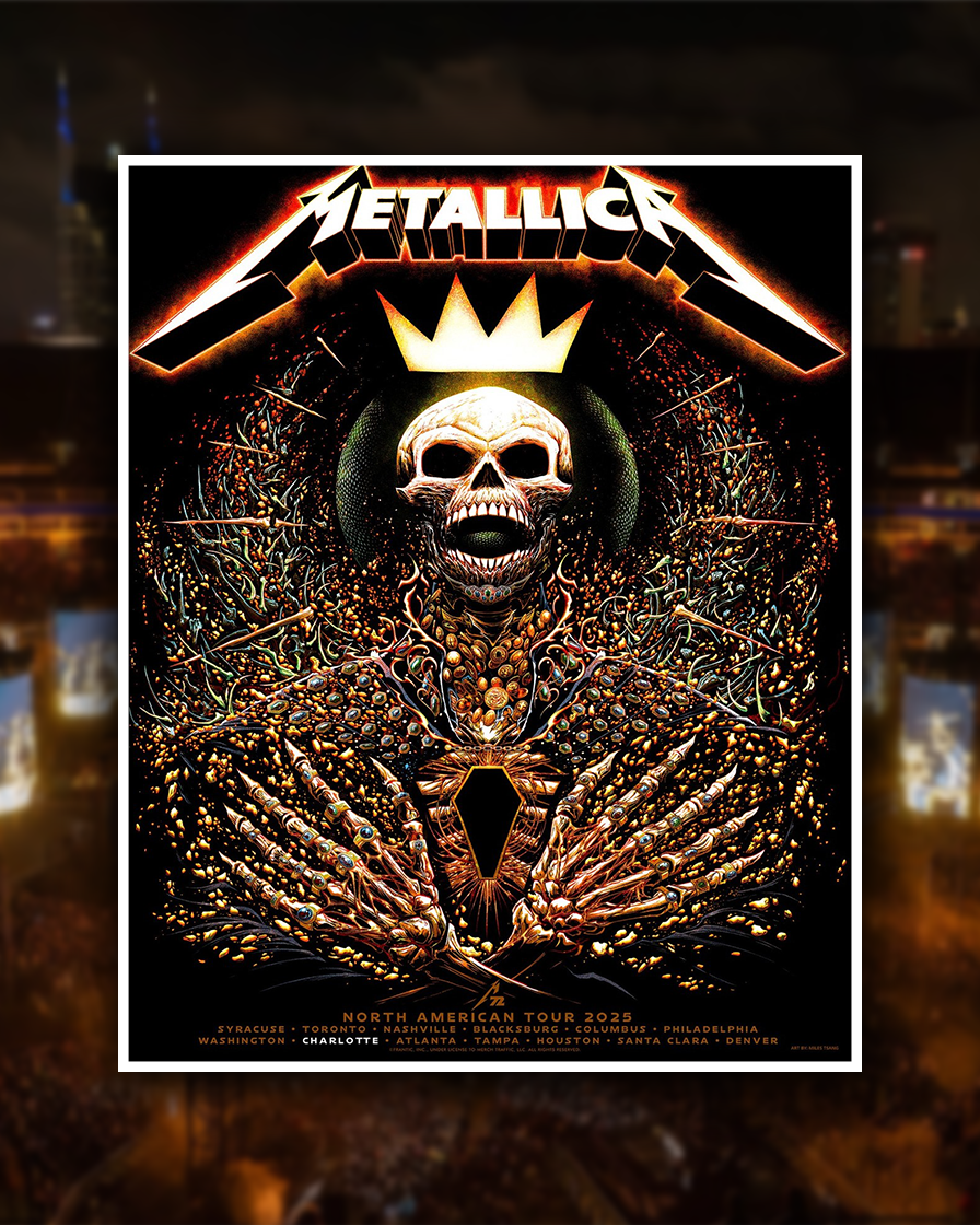 Metallica 2025 Charlotte Tour Stop Tour Poster North America Music Tour Canvas Art