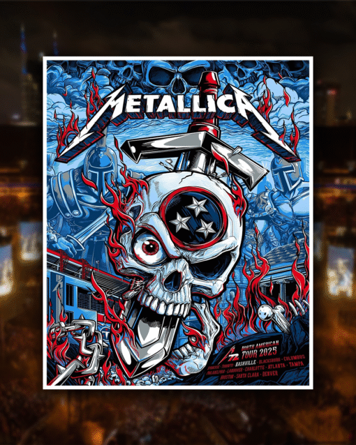 Metallica M72 Nashville Poster Canvas – Nissan Stadium 2025 Pop-Up No Repeat Weekend