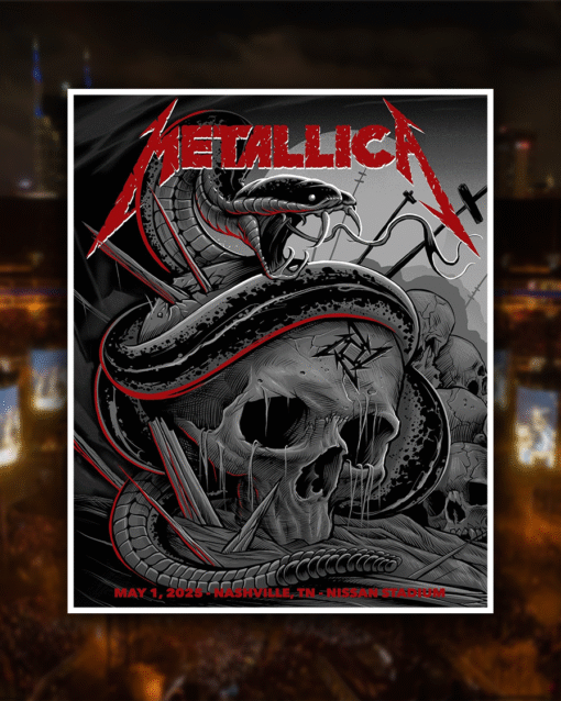 Metallica M72 Nashville Poster Canvas – Nissan Stadium May 1st 2025 Tour Art