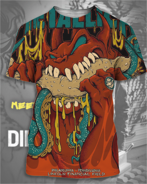 Metallica M72 Philly 2025 Night 2 Venue Poster – All Over Print T-Shirt / Long Sleeve / Tank Top / Hoodie – Red Demon Art