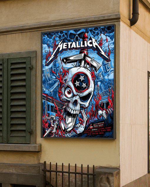 Metallica M72 Nashville Poster Canvas – Nissan Stadium 2025 Pop-Up No Repeat Weekend