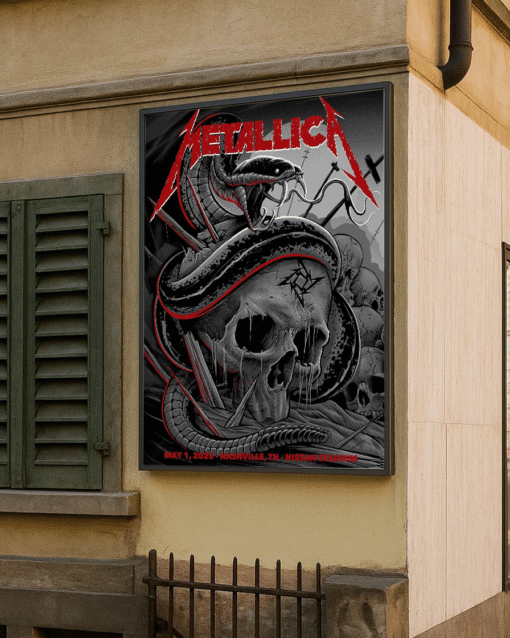 Metallica M72 Nashville Poster Canvas – Nissan Stadium May 1st 2025 Tour Art