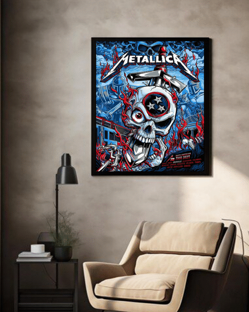 Metallica M72 Nashville Poster Canvas – Nissan Stadium 2025 Pop-Up No Repeat Weekend