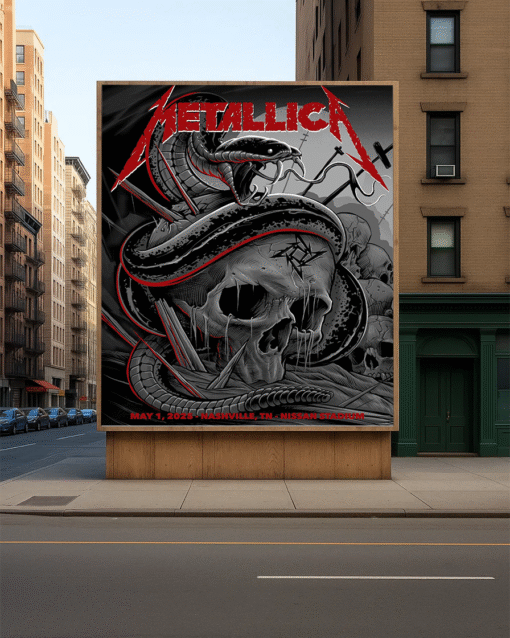 Metallica M72 Nashville Poster Canvas – Nissan Stadium May 1st 2025 Tour Art