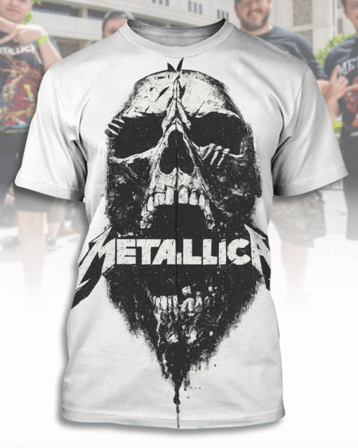 Skull Metal Band 3D All Over Print T-Shirt, Hoodie, Long Sleeve, Tank Top – Vintage Rock Grunge Streetwear Gift for Him or Her