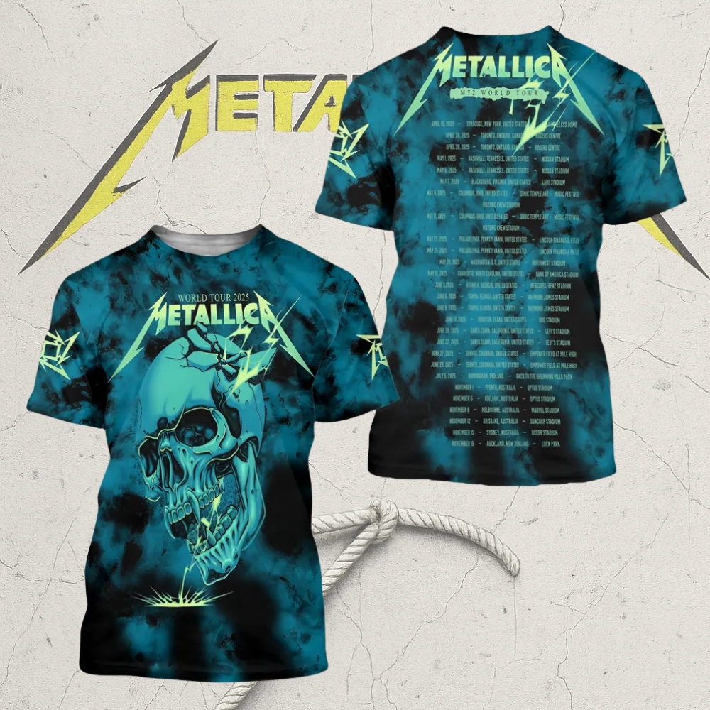 Metallica M72 World Tour 2025 3D T-Shirt, Hoodie, Long Sleeve, Tank Top – All Over Print Must-Have for True Rock Fans