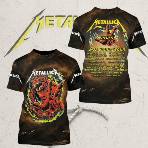 Metallica M72 World Tour 2025 Limited Edition T-Shirt, Hoodie, Long Sleeve, Tank Top – All Over Print Collection