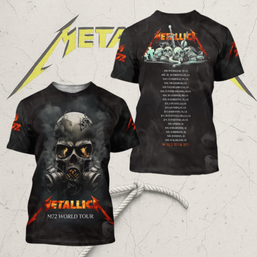 Metallica M72 World Tour Dates 2025 3D T-Shirt, Hoodie, Long Sleeve, Tank Top – All Over Print Graphic Collection