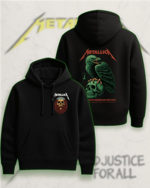 Metallica M72 North American Tour 2025 Double-Sided T-Shirt, Hoodie, Long Sleeve, Sweatshirt, Tank Top – Skull & Eagle Design