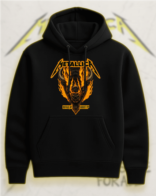 Metallica M72 Tour Buffalo NY August 11 2025 Flaming Bison T-Shirt / Hoodie / Sweatshirt