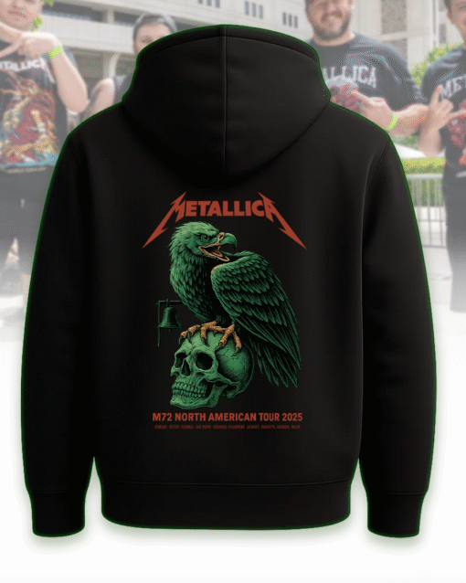Metallica M72 North American Tour 2025 Double-Sided T-Shirt, Hoodie, Long Sleeve, Sweatshirt, Tank Top – Skull & Eagle Design