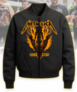 Metallica M72 Buffalo NY 81122 Flaming Bison Bomber Jacket