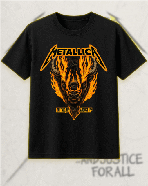 Metallica M72 Tour Buffalo NY August 11 2025 Flaming Bison T-Shirt / Hoodie / Sweatshirt