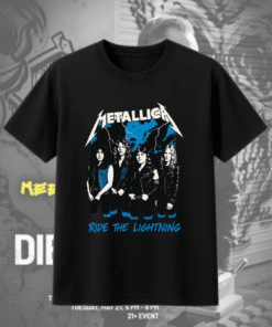 Metallica Ride The Lightning Vintage Tee, Hoodie, Sweatshirt, Long Sleeve, Tank Top – Gildan Heavy Cotton Concert Merch by Rock Off