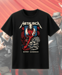 nter Sandman Poster T-Shirt, Hoodie, Sweatshirt, Long Sleeve, Tank Top – Iconic Metallica Design