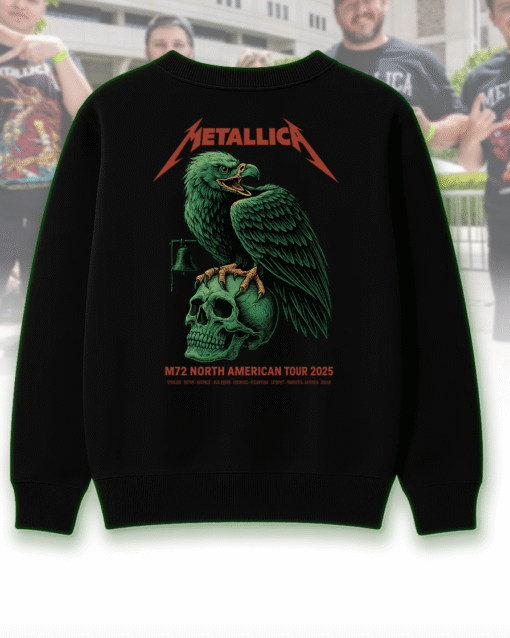 Metallica M72 North American Tour 2025 Double-Sided T-Shirt, Hoodie, Long Sleeve, Sweatshirt, Tank Top – Skull & Eagle Design