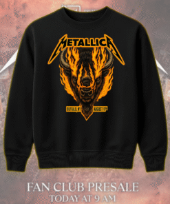 Metallica M72 Tour Buffalo NY August 11 2025 Flaming Bison T-Shirt / Hoodie / Long Sleeve / Sweatshirt / Tank Top