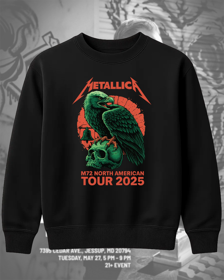 Metallica M72 Philly 2025 Pop Up Shop Poster T-Shirt, Sweatshirt, Long Sleeve, Tank Top & Hoodie – Lincoln Financial Field Philadelphia Eagle Art Essentials