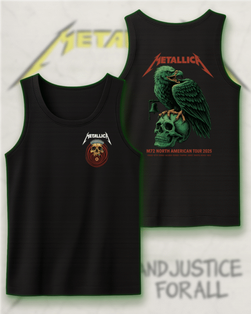 Metallica M72 North American Tour 2025 Double-Sided T-Shirt, Hoodie, Long Sleeve, Sweatshirt, Tank Top – Skull & Eagle Design