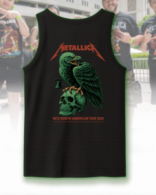 Metallica M72 North American Tour 2025 Double-Sided T-Shirt, Hoodie, Long Sleeve, Sweatshirt, Tank Top – Skull & Eagle Design