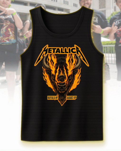 Metallica M72 Tour Buffalo NY August 11 2025 Flaming Bison T-Shirt / Hoodie / Sweatshirt