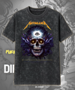 Metallica M72 Charlotte 2025 – Two-Sided Venue Acid Wash T-Shirt & Hoodie (Bank of America Stadium, NC – May 31)