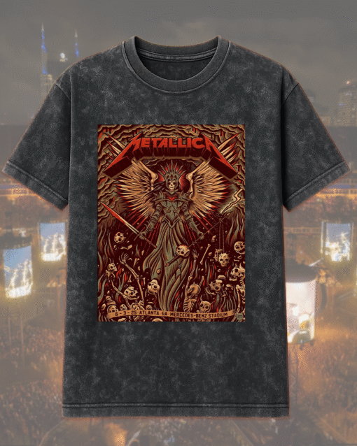 Metallica M72 Atlanta 2025 Acid Wash Shirt & Hoodie – Mercedes-Benz Stadium Georgia – Vintage Rock Tour Apparel