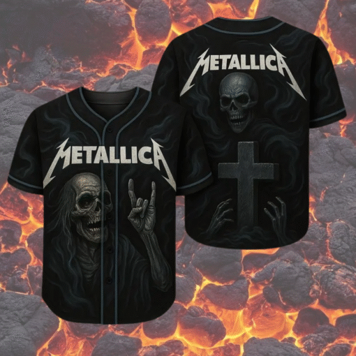 Metallica 3D Skull Baseball Jersey Style Shirt – All Over Print T-Shirt, Hoodie, Long Sleeve, Tank Top for Heavy Metal Fans