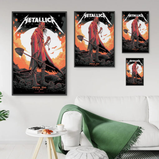 Metallica Concert Tour – M72 World Tour – June 14, 2025 – Houston, Texas – NRG Stadium – Death Reaper Key Art – Poster Print 3
