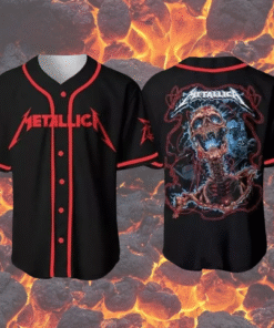 Metallica Baseball Jersey 3D Shirt – All Over Print T-Shirt, Hoodie, Long Sleeve, Tank Top | S–5XL Metal Rock Band Apparel