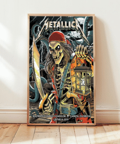 Metallica Pirate Skeleton Poster Canvas – Raymond James Stadium Tampa, Florida – June 8, 2025