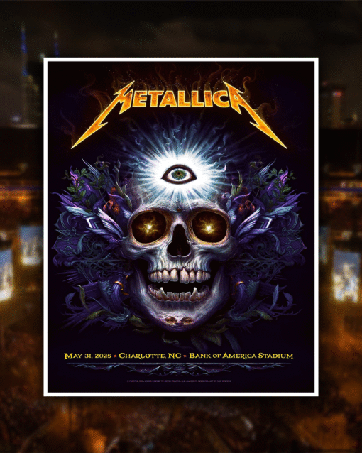 Metallica M72 Charlotte 2025 Poster Canvas – Bank of America Stadium, May 31