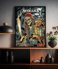 Metallica Pirate Skeleton Poster Canvas – Raymond James Stadium Tampa, Florida – June 8, 2025