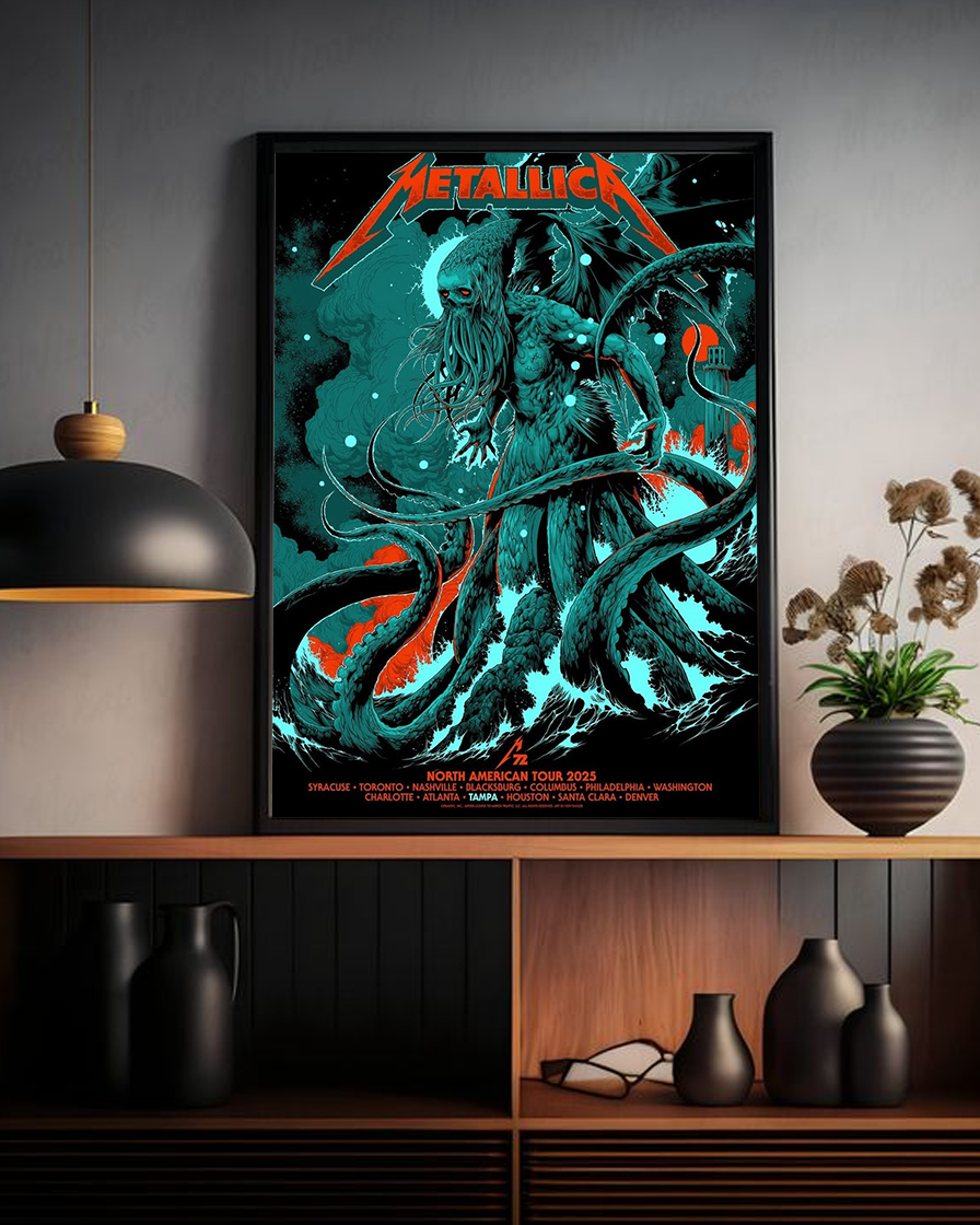 Metallica M72 Tampa 2025 Pop-Up Shop Poster & Canvas – Raymond James Stadium June 6 & 8 | Home Decor