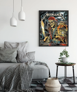 Metallica Pirate Skeleton Poster Canvas – Raymond James Stadium Tampa, Florida – June 8, 2025